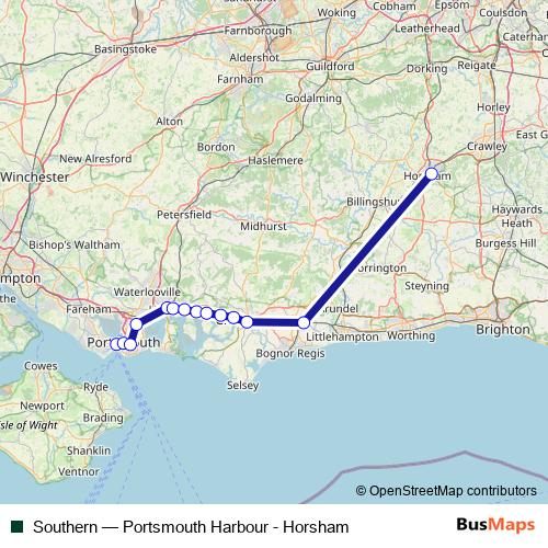 Southern rail Line Map