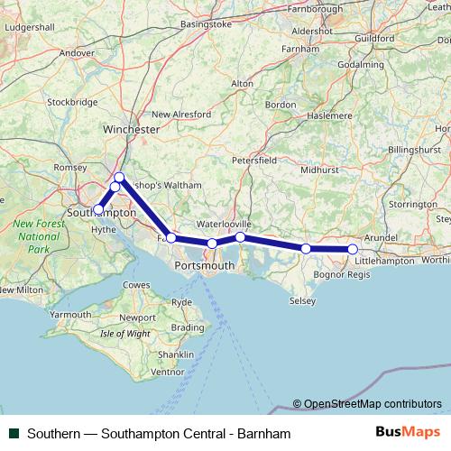 Southern rail Line Map