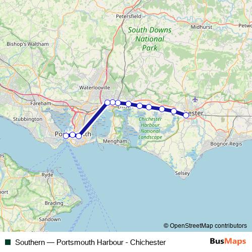 Southern rail Line Map
