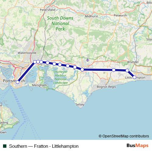 Southern rail Line Map