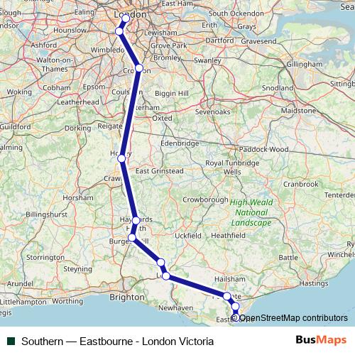 Southern rail Line Map