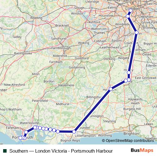 Southern rail Line Map