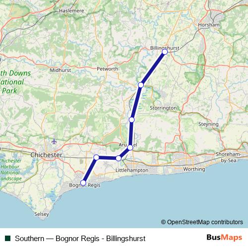 Southern rail Line Map
