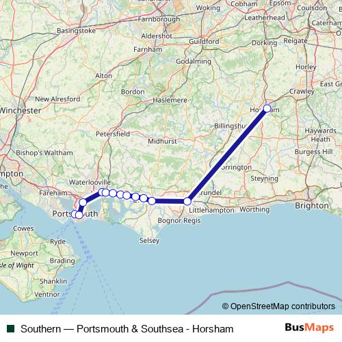 Southern rail Line Map