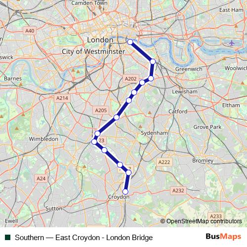Southern rail Line Map