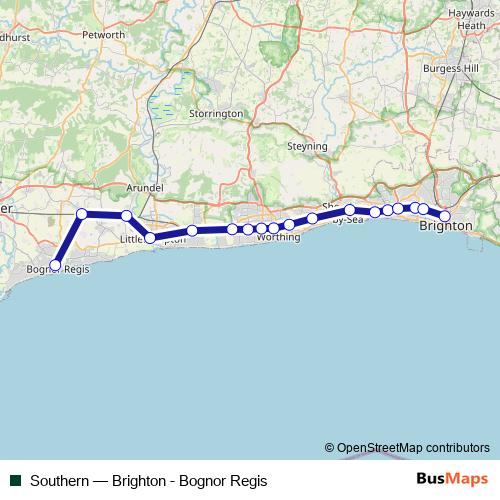 Southern rail Line Map