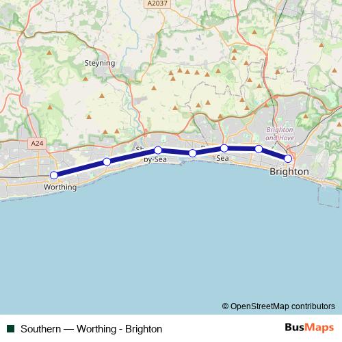 Southern rail Line Map