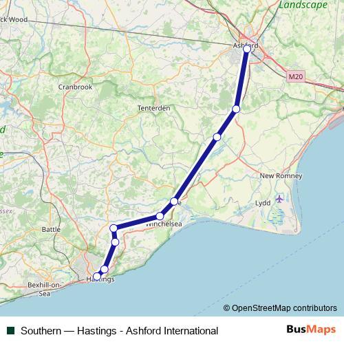 Southern rail Line Map