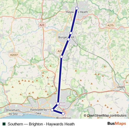 Southern rail Line Map