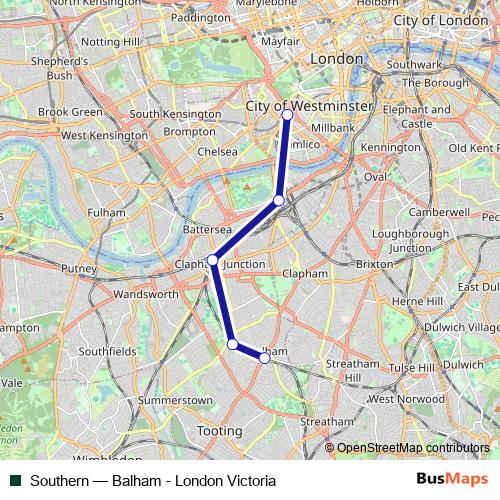Southern rail Line Map