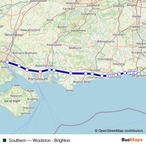 Southern rail Line Map