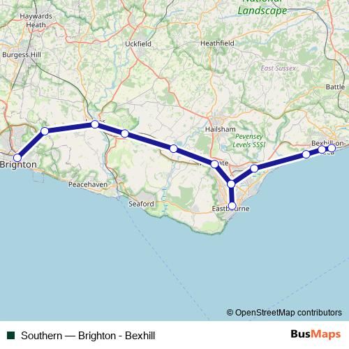 Southern rail Line Map