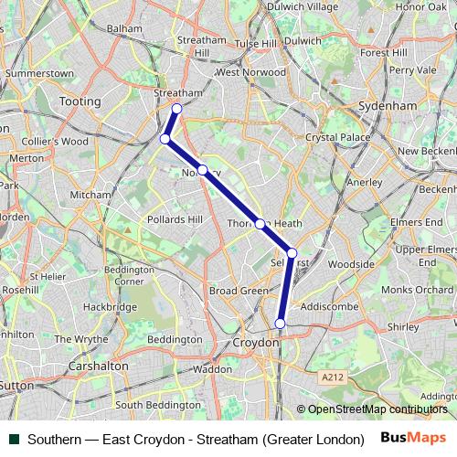 Southern rail Line Map