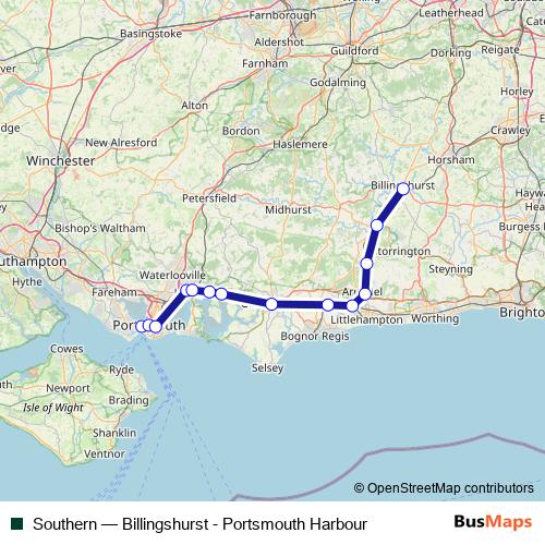 Southern rail Line Map