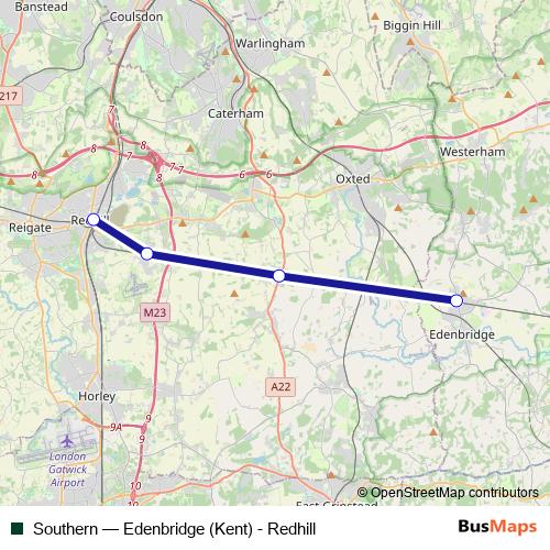 Southern rail Line Map