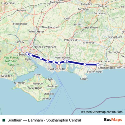 Southern rail Line Map