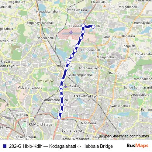 282-G Hblb-Kdlh bus Line Map