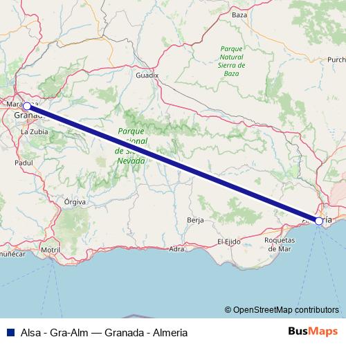 Alsa - Gra-Alm bus Line Map