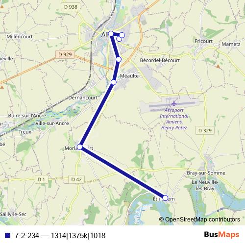 7-2-234 bus Line Map