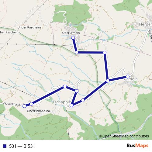 531 bus Line Map
