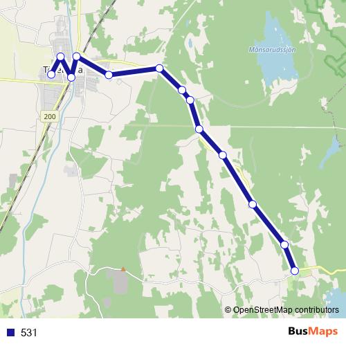 531 bus Line Map
