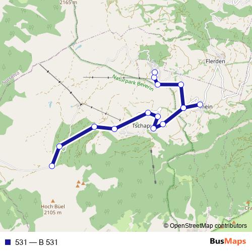 531 bus Line Map