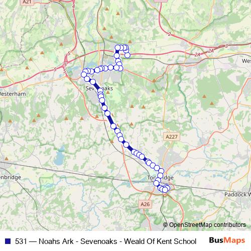 531 bus Line Map