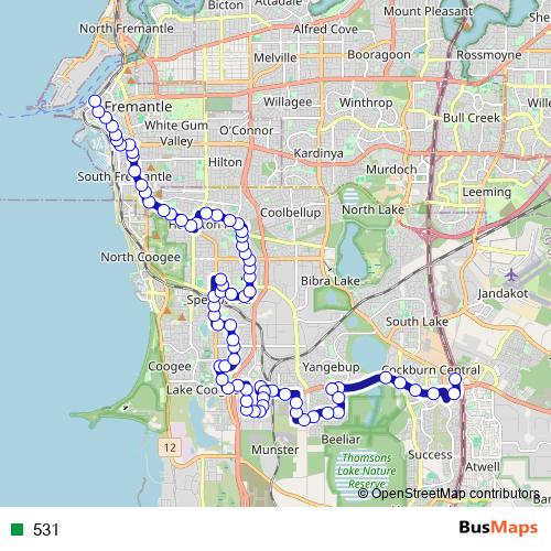 531 bus Line Map