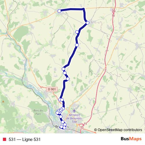 531 bus Line Map