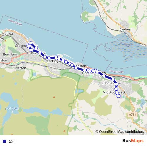 531 bus Line Map