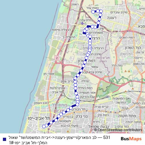 531 bus Line Map