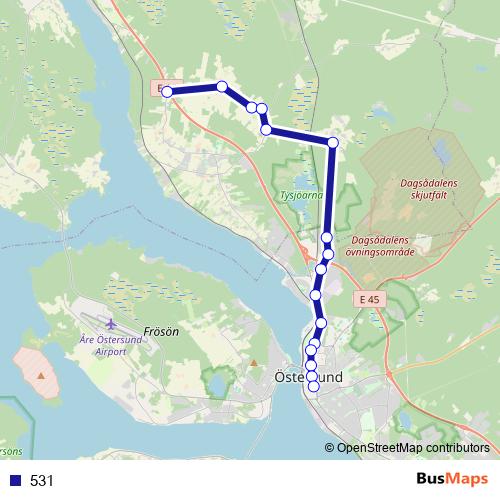 531 bus Line Map