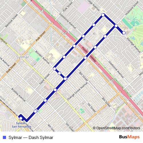 Sylmar bus Line Map