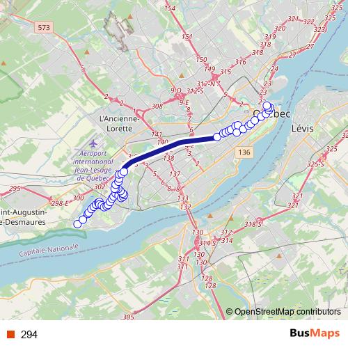 294 bus Line Map