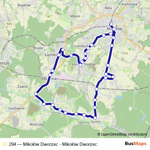 294 bus Line Map