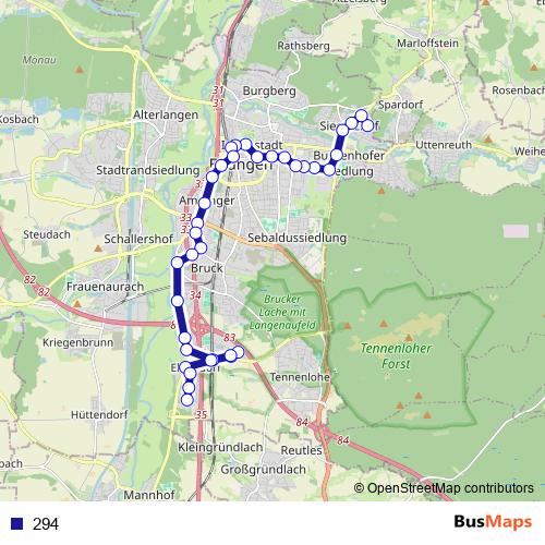294 bus Line Map