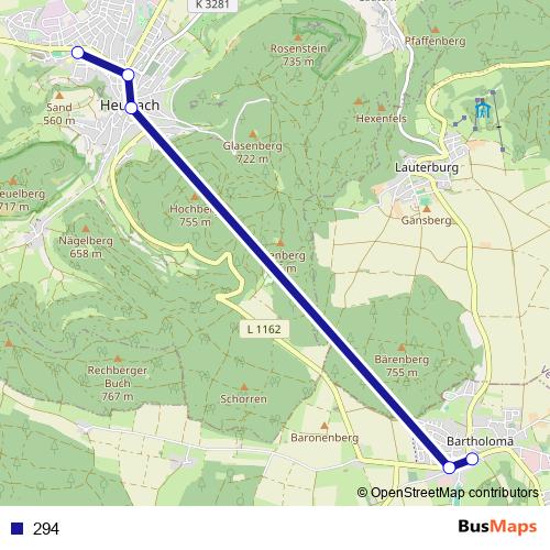 294 bus Line Map