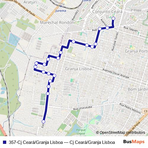 357-Cj Ceará/Granja Lisboa bus Line Map