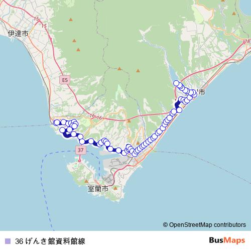 36 げんき館資料館線 bus Line Map