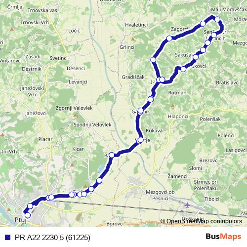 PR A22 2230 5 (61225) bus Line Map