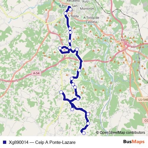 Xg890014 bus Line Map