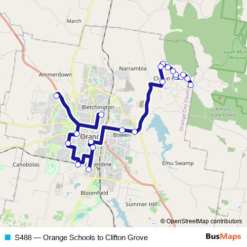 S488 bus Line Map
