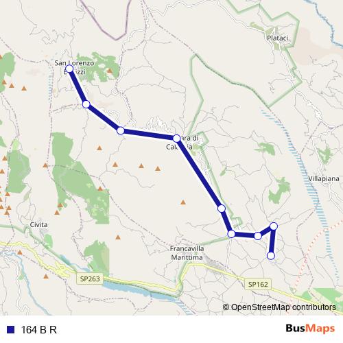 164 B R bus Line Map