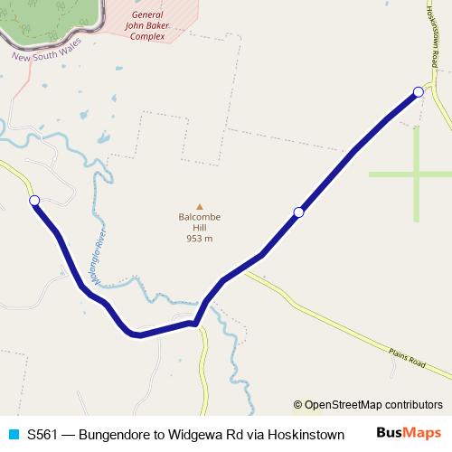 S561 bus Line Map