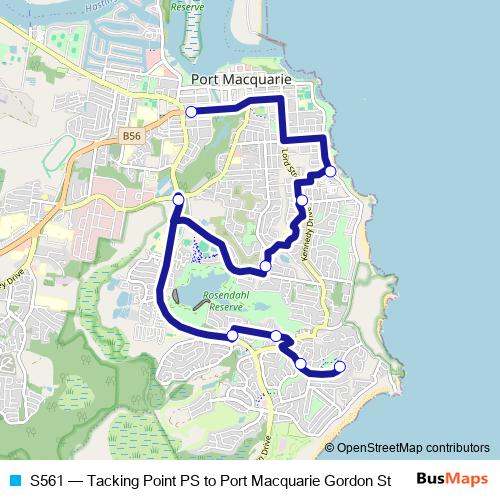 S561 bus Line Map