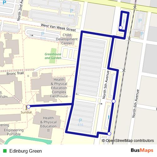 Edinburg Green bus Line Map