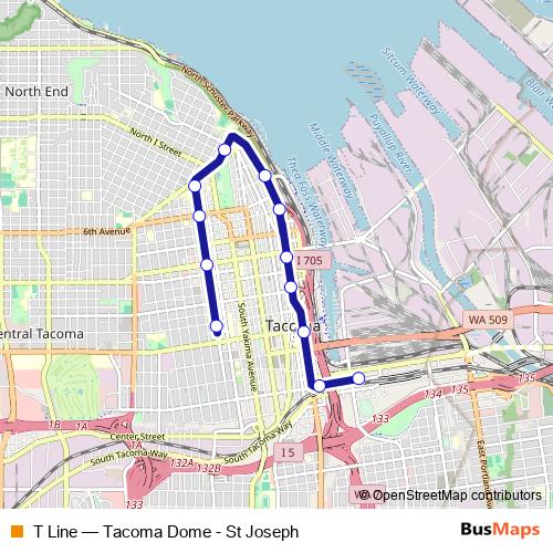 T Line tram Line Map