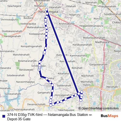 374-N D35g-TVK-Nml bus Line Map