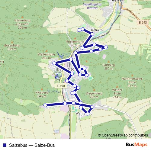 Salzebus bus Line Map