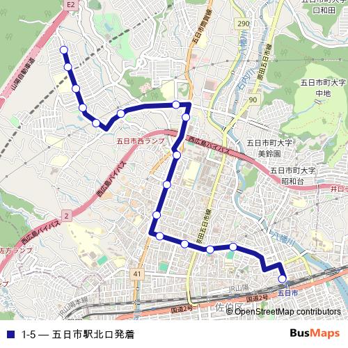 1-5 bus Line Map